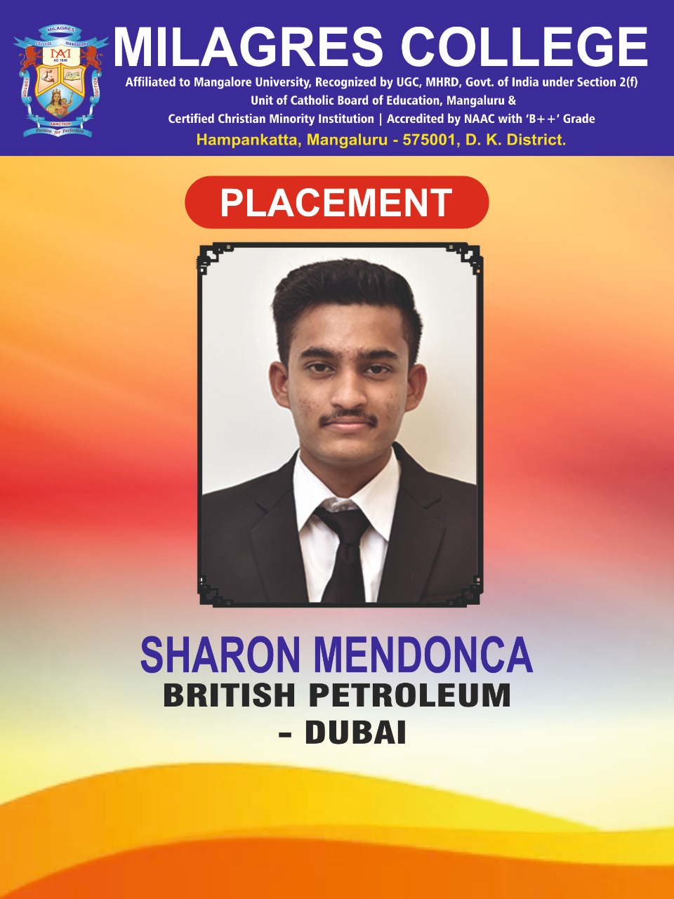Successfully placed student